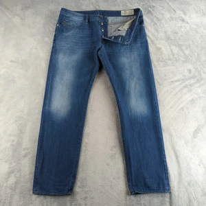 Diesel Jeans Mens 38x32 Blue Buster Slim 08496 Button Fly Denim Pants Dark Faded - Picture 1 of 16