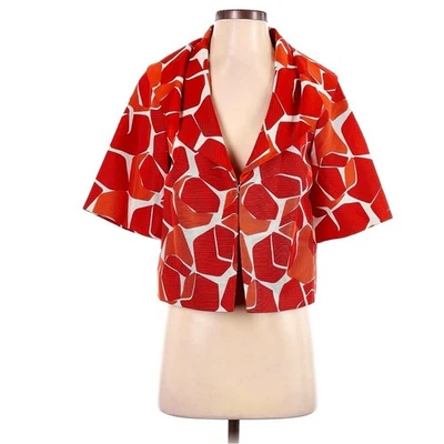 Blazer Classiques Entier talla XS naranja y blanco 100% seda Foto 1 de 2