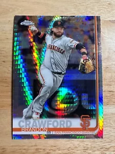 2019 Topps Chrome - Brandon Crawford #190 Prism Refractor - Picture 1 of 2