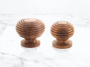 Rosewood Brown Wood Wooden Beehive Cupboard Cabinet Door Knob Large Small - Picture 1 of 3