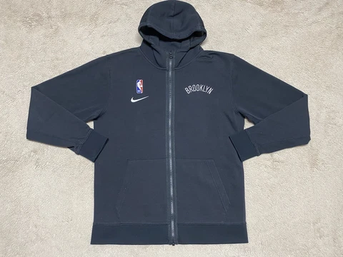 Nike Brooklyn Nets Warm Up Hoodie Youth Large L Black Full Zip Hoodie NBA Adult Cover
