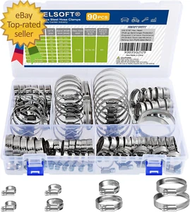 Heavy Duty Worm Gear Hose Clamp Assortment Kit 5/16 to 2-3/8"(8-60Mm) Large Rack - Picture 1 of 7