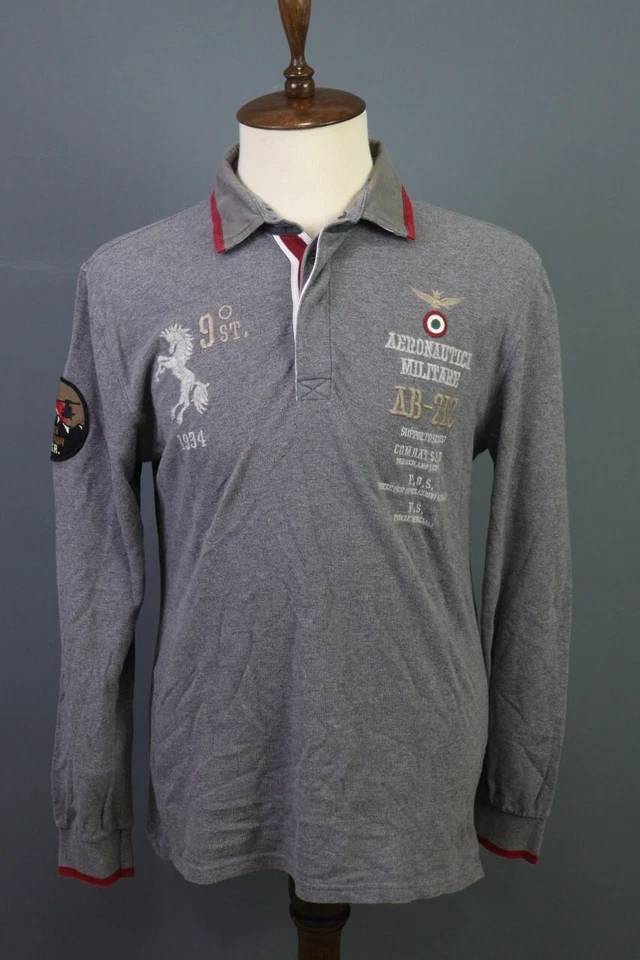 Polo de rugby gris Aeronautica Militare talla L Foto 1 de 4