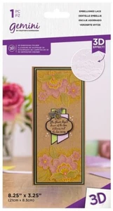 Gemini - 3.25” x 8.25” - 3D Embossing Folder - Embellished Lace - Picture 1 of 2