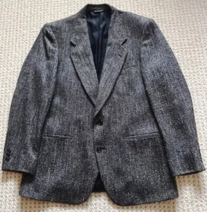 VTG Pierre Cardin Men's Wool Tweed 2-Button Blazer Jacket Gray • 44R - Picture 1 of 7