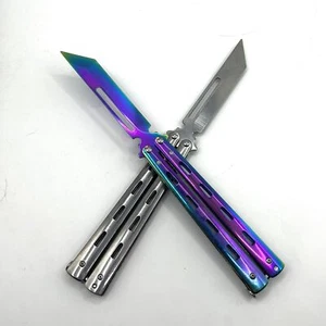 CSGO Rainbow Butterfly knife Comb Metal Folding Practice Trainer Training Tool J - Picture 1 of 13