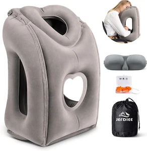 Inflatable Travel Pillow for Airplanes, Airplane Neck Pillow Comfortably Support - Picture 1 of 15
