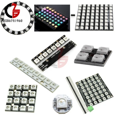 WS2812 LED Strip 5050 RGB 1 8 12 16 24 64 bit LED Ring/Square Lamp Light Module - Image 1 of 4