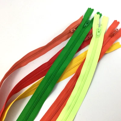 Zippers Plastic Yellow Green Orange 18 in  Lot 6 New - Image 1 of 2