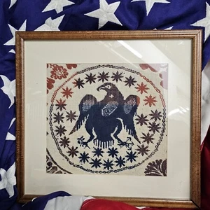 1840s Early American Eagle Coverlet Silver Dollar Fragments - Picture 1 of 4