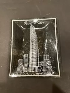 Ashtray souvenir Chicago Skyline Glass TRAY sears tower vintage Illinois GC - Picture 1 of 4