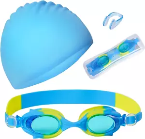 3 Pieces Kids Swim Cap for Boys Girls Silicone Swimming Cap for Short Hair wi... - Picture 1 of 1