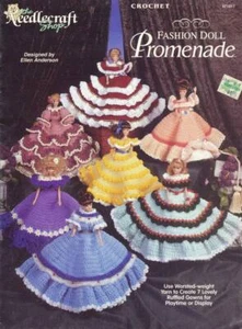 THE NEEDLECRAFT SHOP CROCHET FASHION DOLL PROMENADE 7 DESIGNS OOP 1997 - Picture 1 of 1