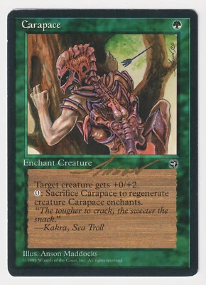Gold Signed Carapace LP Homelands Artist Anson Maddocks 1995 MTG Magic Vintage! - Image 1 of 2