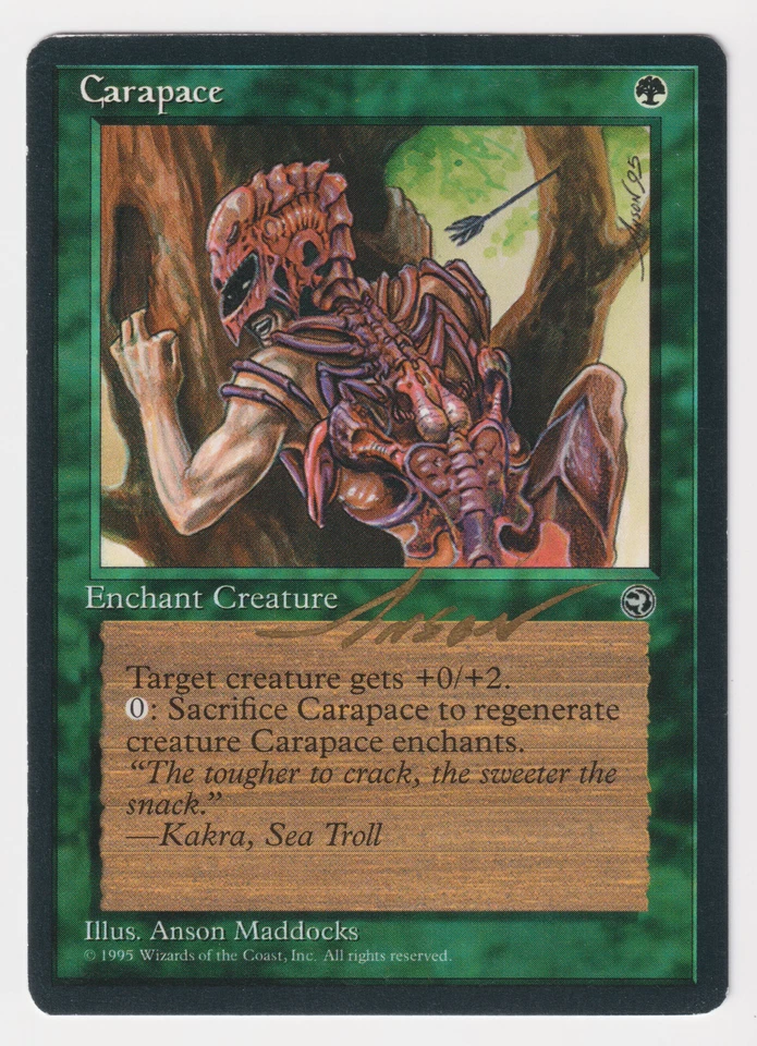 Gold Signed Carapace LP Homelands Artist Anson Maddocks 1995 MTG Magic Vintage! - Image 1 of 2