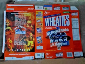 New England Patriots 1997 AFC Champs Wheaties caja plana de cereales - Imagen 1 de 1