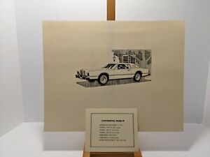 RARE Classic Car Print Set (6) - Lincoln Continental Sketches - by LA Guire MINT