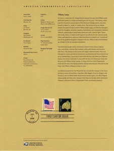 #0820 1c Tiffany Lamp #3758A Souvenir Page - Picture 1 of 1