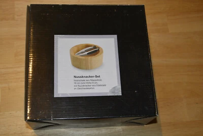 Nussknacker Set Holzschale + Nuss Knacker Edelstahl Weihnachten Nikolaus neu OVP - Bild 1 von 4