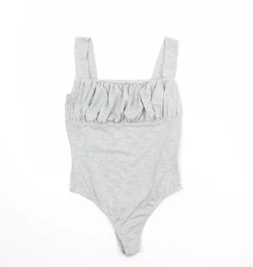 Missguided Womens Grey Viscose Blend Bodysuit One-Piece Size 12 - Picture 1 of 10