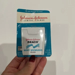 Vintage Johnson & Johnson REACH Mint UNWAXED Dental Floss 55 Yard  (1996) - Picture 1 of 5