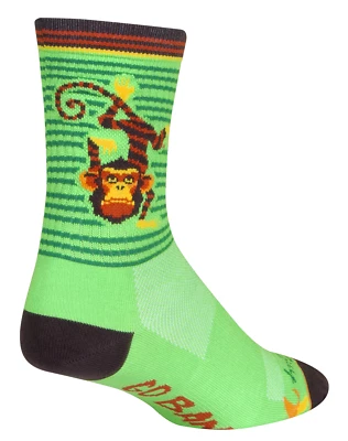 Socks - SockGuy - Jungle Jam Green L/XL 6" Crew Cycling/Running NEW - Image 1 of 4