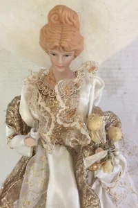 White and Gold Angel w/ White Feather Wings Motion Light Christmas Tree Topper - Picture 1 of 12