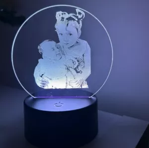 Personalised Engraved photo lamp / night light engraving gift present - Picture 1 of 2