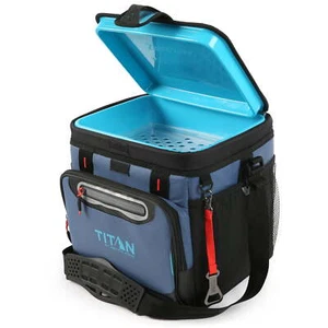 Titan by Arctic Zone 24 Can Zipperless Soft Side Cooler, Ocean Blue - Picture 1 of 9