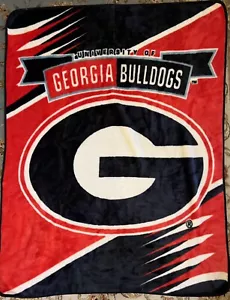 Vintage Biederlack Georgia Bulldogs Reversible Blanket Throw UGA 48x60 Stadium - Picture 1 of 8