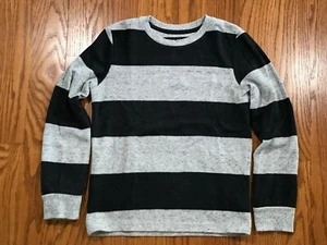 Jumping Beans Boys Gray Striped Crew Neck Sweater Size 8 EUC - Picture 1 of 2