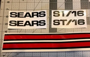 Sears Suburban Aufkleber Set ST/16 schwarz einzelne rote Streifen 6 im Set - Bild 1 von 3