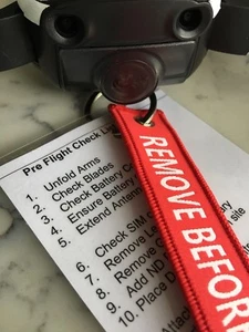 Drone preflight checklist and Gimbal Cover Remove Me Tag for DJI MAVIC AIR PRO - Picture 1 of 6