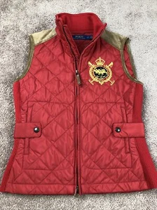 Chaleco copa polo para mujer Ralph Lauren rojo acolchado challege talla pequeña - Imagen 1 de 5