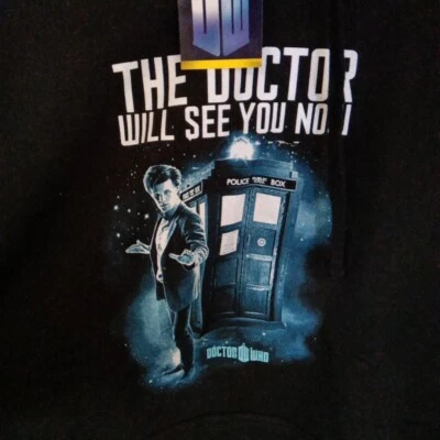 Sudadera nueva con etiquetas Dr Who 11th Doctor XL The Doctor Will See You Now negra Foto 1 de 4