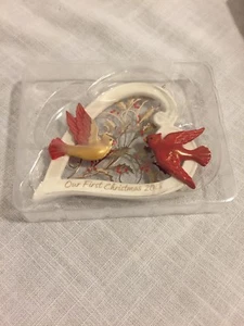 Hallmark 2018 Unser erstes gemeinsames Weihnachten Herz Porzellan Kardinäle Ornament - Bild 1 von 9