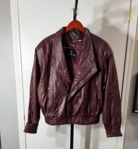 Bermans Men's Vintage Retro Thinsulate Wine Brown Leather Jacket, Size M - Picture 1 of 24
