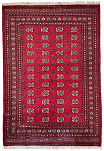 253 x 169cm Vintage Handmade Afghan Carpet Bokhara Traditional Oriental Wool Rug - Picture 1 of 24