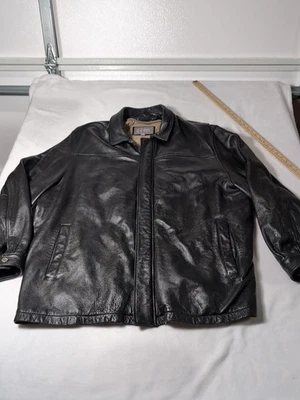 Chaqueta de cuero Wilsons para motociclista para hombre talla 3XL negra cremallera completa  Foto 1 de 4