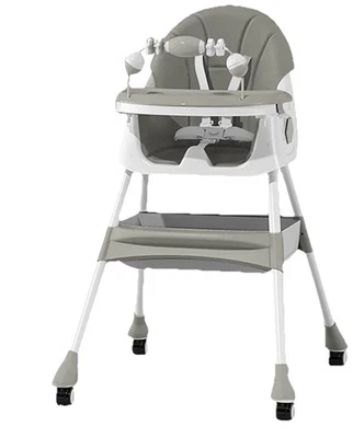 4-In-1 Baby High Chair, Portable Dining Chairs Eat & Play with Double-Layer Dinn - Image 1 of 2