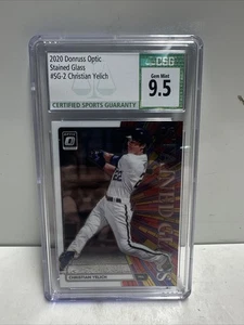 CSG 9.5 Gem Mint Donruss 2020 Optic MLB Christian Yelich Stain Glass Rookie Card - Bild 1 von 2