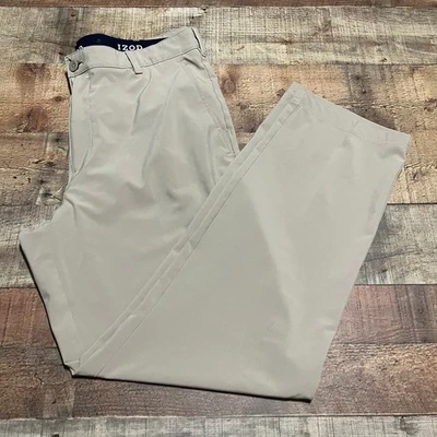 Calça de golfe IZOD masculina cáqui 4 bolsos desempenho elástico tamanho 36x32 ativa - Imagem 1 de 4
