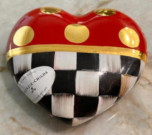 MacKenzie Childs Dotty Heart Paperweight - NWT: SO FUN! - Picture 1 of 8