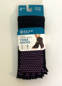 Evolve by Gaiam Women's Yoga Socks 2 Pack Toeless Grippy One Size Fits Most - Picture 1 of 4