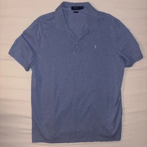 Camisa Polo Ralph Lauren XL TG Calce Clásico Azul Claro Poni Manga Corta Golf Años 90 - Imagen 1 de 6
