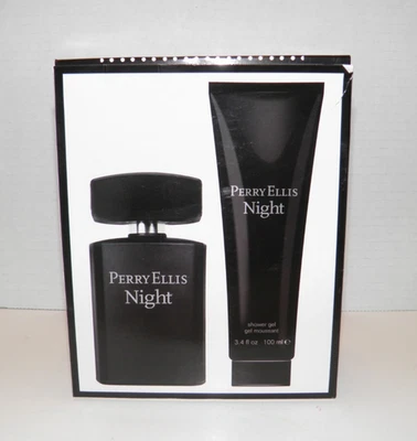 Juego de eau de toilette Perry Ellis Night para hombre 3,4 oz spray y gel de ducha de 3,4 oz nuevo en caja Foto 1 de 4