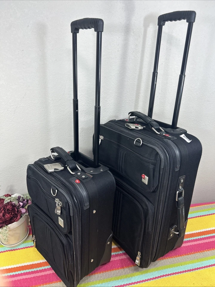 Olympia 2 Piezas 21” Extensible Vertical Rueda Rodante Negro Estuche Maleta Combo Foto 1 de 4