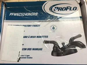 PROFLO 1,2 GPM Mittelsatz Badezimmerwasserhahn mit PopUp Abflussbaugruppe PFWSC5240NORB - Bild 1 von 3