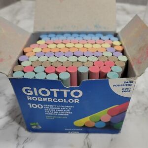 Craie de couleur Giotto Robercolor, boîte de 100, sans poussière - quelques d'occasion.