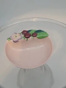 Vtg Carlton Ware Pink Trinket/Soap dish-Berries Violets Flower Australian Design - Picture 1 of 4